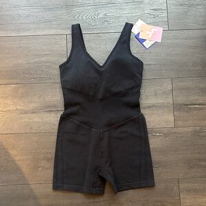 JoyLab Black Ribbed Jumpsuit